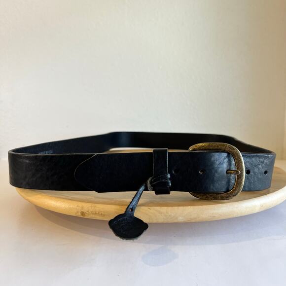 USA Justin Boots Black Top Grain Italian Calfskin Genuine Leather Belt Size XXL main image 7